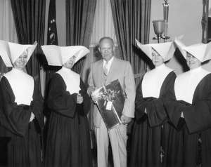 Sisters with President Eisenhower