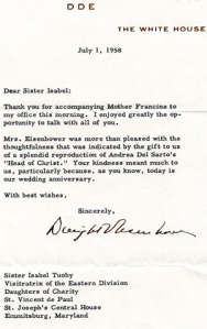 Eisenhower letter to Sisters July 1, 1958