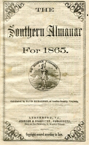 Southern Almanac 1865